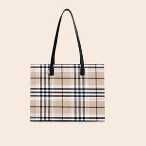 BÉIS PLAID LARGE WORK TOTE
